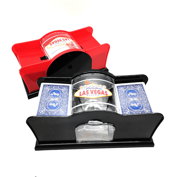 Manual Card Shuffler Poker Shuffle Machine Cards Holder Easy Hand Cranked System Card Shuffler Red