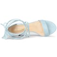 thumbnail image 4 of BLISSFUL STEP Women's Open Toe Lace Up Mid Chunky Heeled Sandals, 4 of 6