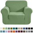 thumbnail image 1 of CHOK 2024 1-Piece Checks Stretch Sofa Cover Slipcover Couch Cover  Chair  Light Gray, 1 of 6