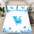 thumbnail image 2 of Erosebridal Letter Initial Full Sheet Sets,Monogrammed Personalized Bedding Full Size,Flower Decor,Lightweight,4-Piece, 2 of 7
