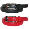 thumbnail image 1 of CTM® Ceinture Mince en Cuir pour Robe, Lot de 2, 3/4 Po, Noir + Couleur (Femmes), 1 of 6