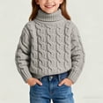 thumbnail image 4 of Birdeem Chandail Tricoté d'Hiver pour Enfants, Couleur Unie, Col Montant, Col Rabattable, Haut à la Mode, Hauts pour Enfants, 4 of 6
