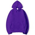 thumbnail image 4 of MAWCLOS Ladies Sweatshirt Pocket Hoodies Solid Color Hooded Tops Casual Fall Drawstring Pullover Purple L, 4 of 6