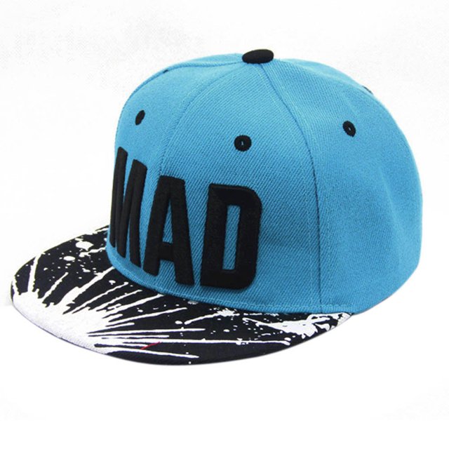 TIEVOSA Trend Hat Snapback Cap Kid Boys Girls Letters Baseball Caps Flat Hop Cap(Light Blue)