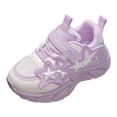 thumbnail image 1 of yocbz Girls Shoes Non-Slip Rubber Sole Sneakers Girls Sports Shoes Fashionable New Pattern Simple Cute Flat Botm Comtable Mesh Breathable Non Slip Hook Loop Seasonal Casual Shoes Purple,13.5, 1 of 6
