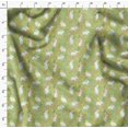 thumbnail image 4 of Soimoi Green Velvet Fabric Leaves & Rabbit Animal Printed Fabric 1 Yard 58 Inch Wide, 4 of 5