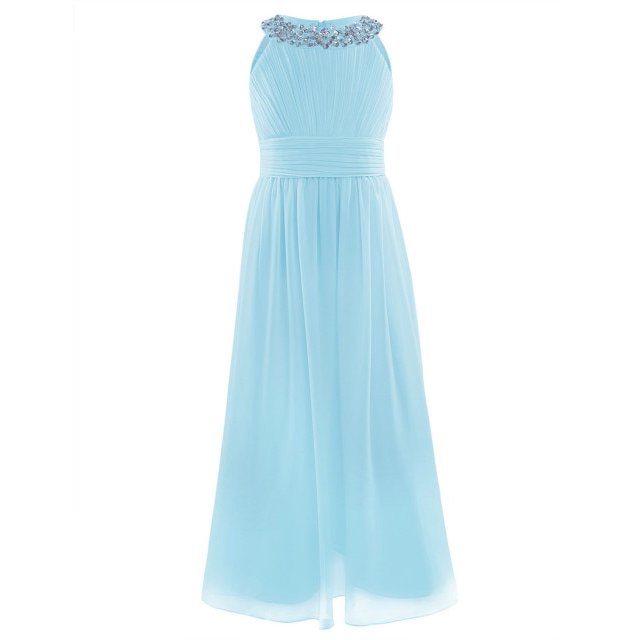 AAMILIFE Robe Fille Brodée Fleur Formelle Fête Robe de Bal Bal Princesse Demoiselle d'Honneur Robe de Mariage