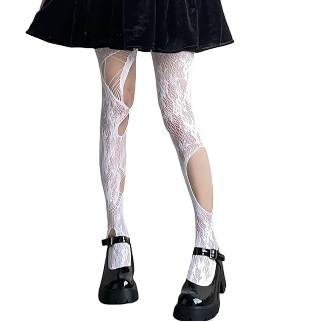 Collants Résille en Soie Noire Aguichant pour Femmes d'Halloween
