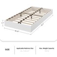 thumbnail image 2 of Modern Floor-Standing Platform Bed Frame, Wooden Bed Frame Without Headboard, Solid Wood Slat Foundation, No Box Spring Needed, Easy Assembly, for Bedroom, Dorm, Small Spaces, 2 of 5