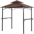 thumbnail image 1 of Gazebo Grill 8'x 5 Pieds Auvent Barbecue BBQ Gazebo Tente avec Évent Double Niveau Extérieur, 1 of 5