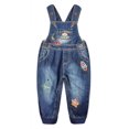 thumbnail image 1 of Kidscool Space Baby Boys Easy Diaper Changing Snap Legs Rockets Embroidered Denim Overalls,Blue,6-9 Months, 1 of 15
