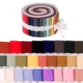 thumbnail image 3 of 36 Pieces Jelly Fabric Roll 2.5 Inch Roll Up Fabric Quilting Strips Floral Printed Craft Fabric Bundle Precut Patchwork with Assorted Patterns , Burlap D 36PCS, 3 of 8