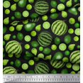 thumbnail image 3 of Soimoi Poly Georgette Fabric Pear,Lemon & Watermelon Fruits Fabric Prints by Yard 52 Inch Wide, 3 of 3