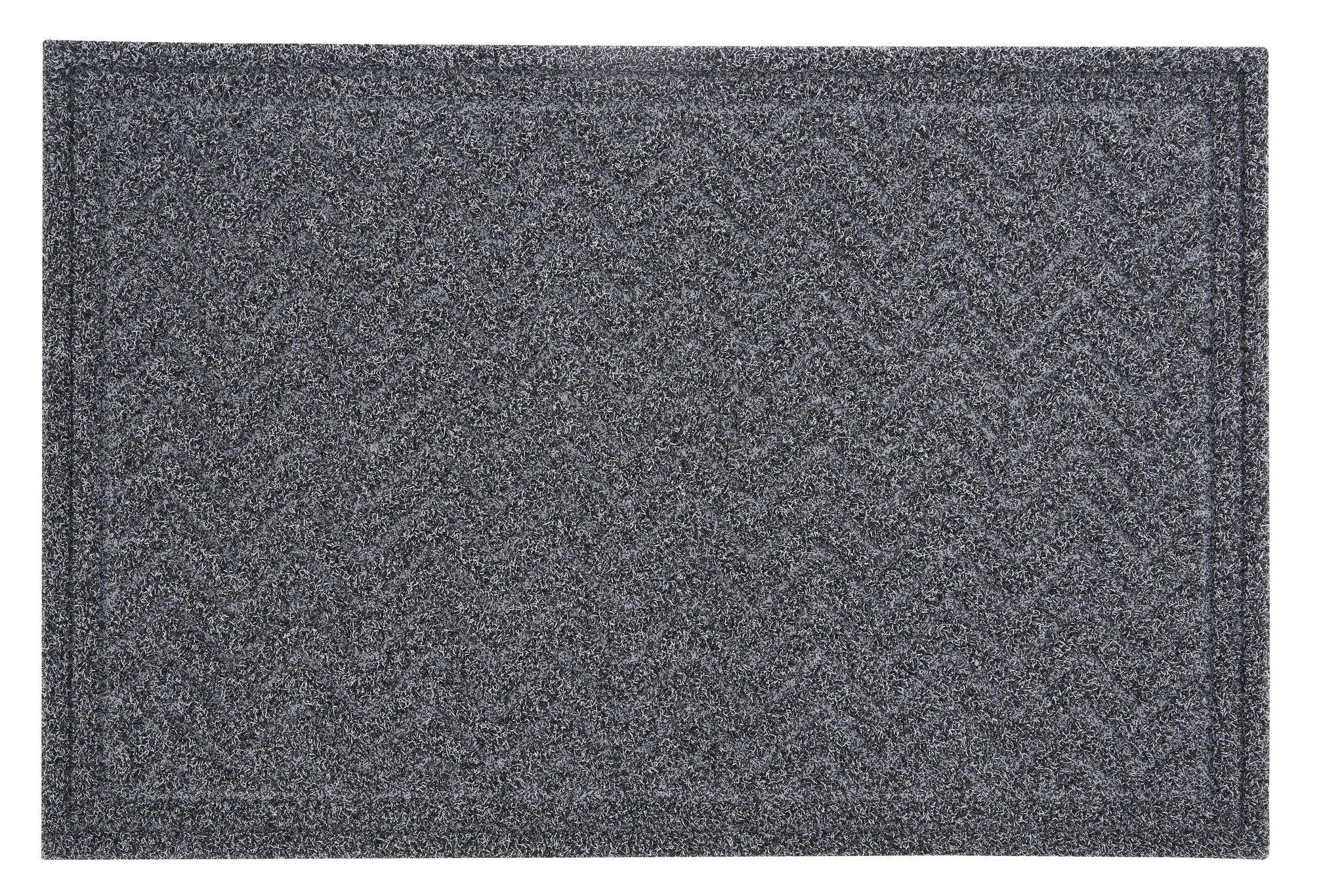 Superio Paillasson en Fibre de Coco à Chevrons Gris 24"x35 Pouces