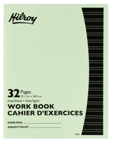 Hilroy Work Book, Interline Ruling, 32 Pages