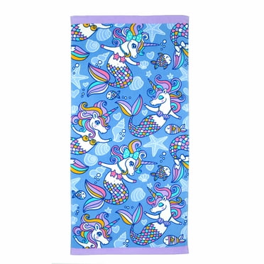 Serviette de plage licorne et sirène Mainstays, 60 po x 30 po, multicolore