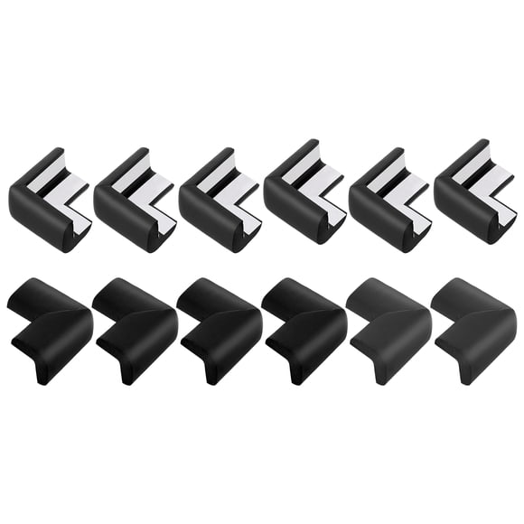 Uxcell Corner Protectors, 16 Pcs Furniture Corner Guards and Edges Safety Bumpers, Soft Rubber Foam Cushions(Black)