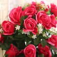 thumbnail image 4 of ziyahi Artificial Rose Garland Simulation Flower Vine Floral Decor Wall Hanging Plastic artificial Flower Rattan, Rose Red, 4 of 8