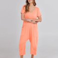 thumbnail image 4 of Birdeem Combinaisons pour Femmes Mode Femmes Combinaison Décontractée à Manches Courtes Combinaison Unie Combinaisons Pantalon à Jambe Grand avec Poche, 4 of 12