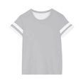 thumbnail image 4 of RXIRUCGD 2025 Vêtements d'Été pour Enfants, T-shirt à Rayures pour Garçons et Filles, Mode Mignon, Col Rond, Manches Courtes, 4 of 7