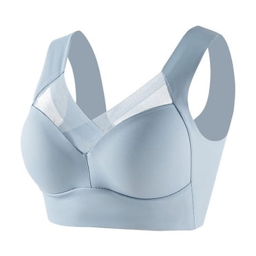 Ohufall Soutien-gorge Sans Fil pour Femmes, Col en V, Grande Taille, Couvrance Totale, Soutiens-Gorge Unis, Sans Traces, Mince, Sans Armatures, Soutiens-Gorge de Tous les Jours, Taille g-6TG