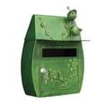 thumbnail image 2 of GROWTH TANK Wall Mount Mailbox Locking Outdoor Retro Vertical Iron Art Letter Box Green, 2 of 9