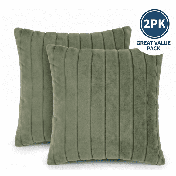 Anko Faux Fur Cush Green 2pk