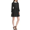 thumbnail image 4 of INSPIRE CHIC Robe-Chemise à Carreaux pour Femme à Manches Longues Boutonnée à Col Pointu m Noir, 4 of 5