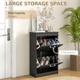thumbnail image 4 of HOMCOM Narrow Shoe Cabinet for Entryway with Flip Drawers Adjustable Shelf, 4 of 10