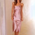 thumbnail image 2 of Pompotops Women Sexy Solid Slimming Hem Ruched Bandage Backless Strapless Tank Dress, 2 of 9