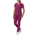 thumbnail image 1 of Adar Addition Go-Basic Scrub Set For Women - Slim V-Neck Scrub Top & Skinny Cargo Scrub Pants, 1 of 7