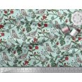 thumbnail image 2 of Soimoi Rayon Crepe Fabric Bird & Leaf Bird Print Fabric by the Yard 46 Inch Wide, 2 of 3
