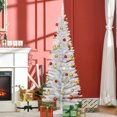 thumbnail image 2 of HOMCOM Pencil Christmas Tree, Slim Xmas Tree with Realistic Branches, 2 of 9