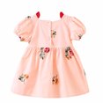 thumbnail image 3 of RXIRUCGD 2025 Vêtements d'Été pour Enfants Robe à Manches Courtes Brodée Motif Jupe, 3 of 8