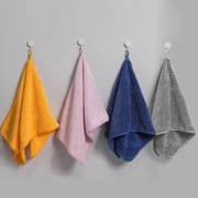 Vacemry 4Pcs Velvet Towels For Adults, 2-Piece Striped Bath Towels Set, Absorbent Quick-Dry Hair Towels, Soft Plush Velour Towels For Home Bathroom Beach Pool Gym, Striped Patterned Towels For