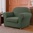 thumbnail image 2 of CHOK 2024 Housse de Sofa Extensible à Texture Quadrillée Housse de Canapé avec Housse de Coussin Séparée (Sofa Gris), 2 of 5