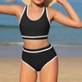 thumbnail image 2 of AWZXDE Swimsuit For Girls High Waist Two Piece Bikini Set With Cover Up For Ages 5-13 Years, 2 of 5