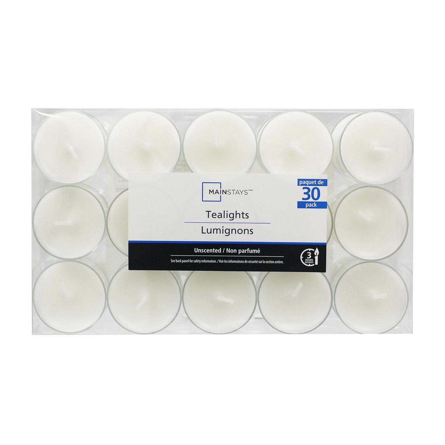 Mainstays 30PK Lumignons blanc, non parfumé