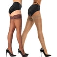 thumbnail image 1 of LAICAIW Bas Cuisse en Silicone à Lacets, Maintien, Soyeux, Semi-Transparents, Collants pour Femmes, Nylon, 1 of 6