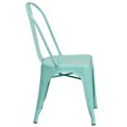 thumbnail image 3 of Mint Green Metal Indoor-Outdoor Stackable Chair, 3 of 9