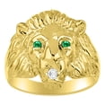 thumbnail image 1 of RYLOS  Rings Yellow Gold Plated Silver Lion Head Ring Rings For Men Men's Rings Silver Rings  Jewelry Size 12, 1 of 7