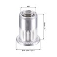 thumbnail image 2 of Unique Bargains M8 Rivet Nuts Aluminium Alloy Knurled Flat Head Threaded Insert Nut Silver 50 pcs, 2 of 5