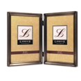 thumbnail image 1 of Antique Pewter 5x7 Hinged Double Picture Frame - Bead Border Design, 1 of 1