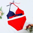 thumbnail image 4 of FcBaudy Womens Swimsuits Two Piece Swimsuit for Women Bathing Suit for Women Tankini Swimsuits for Women Womens Split Swimsuit Color Matching Bra Pants Split Swimsuit Set Women Swimsuit, 4 of 4
