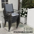 thumbnail image 4 of Outsunny Ensemble de Salle à Manger d'Extérieur 7 Pcs avec 6 Chaises Empilables et Table Rectangulaire, 4 of 10