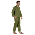 thumbnail image 2 of Inkmeso Ensemble de Pyjama Classique Uni en Coton, Pyjama Boutonné pour Hommes, 2 Pcs, Tenue de Nuit, 2 of 7