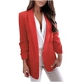 thumbnail image 2 of HWRETIE Veste Blazer pour Femme de Couleur Unie à Col Rabattu, Manteau à Manches Longues, Tenue Décontractée de Bureau, Manteau d'Extérieur avec Poches, 2 of 9