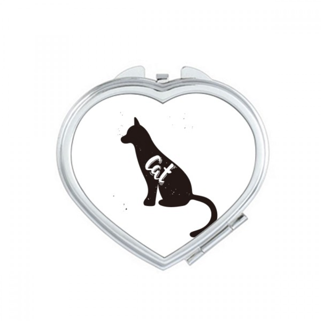 Cat Black And White Animal Mirror Travel Magnification Portable Handheld Pocket Makeup