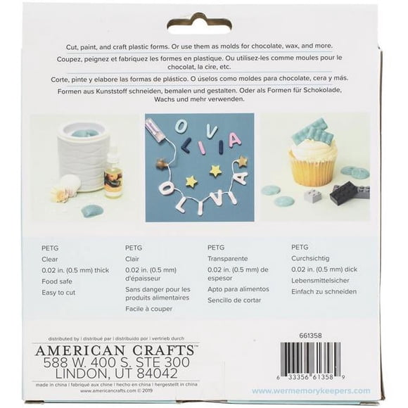 We R Memory Keepers 661358 Mold Press Plastic Sheets, Clear - Pack of 40