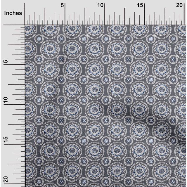 oneOone Viscose Chiffon Fabric Floral Block Printed Fabric 1 Yard 42 Inch Wide